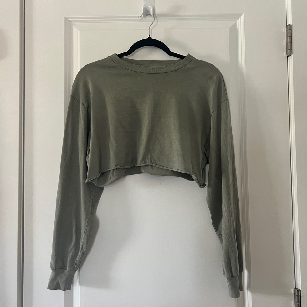 Aritzia TNA Sage Cropped Cotton Long-sleeve
